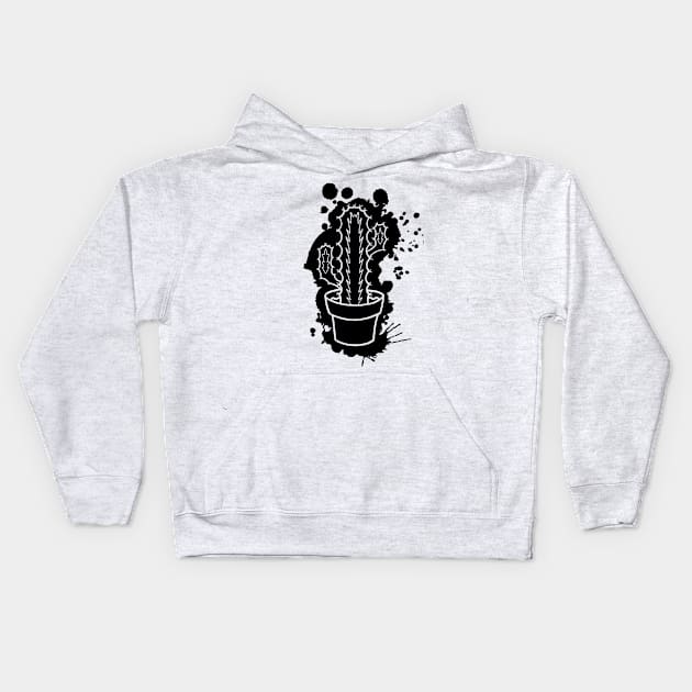 Euphorbia Pseudo Cactus - Splatter Cut Out Kids Hoodie by Arkoen-Arts